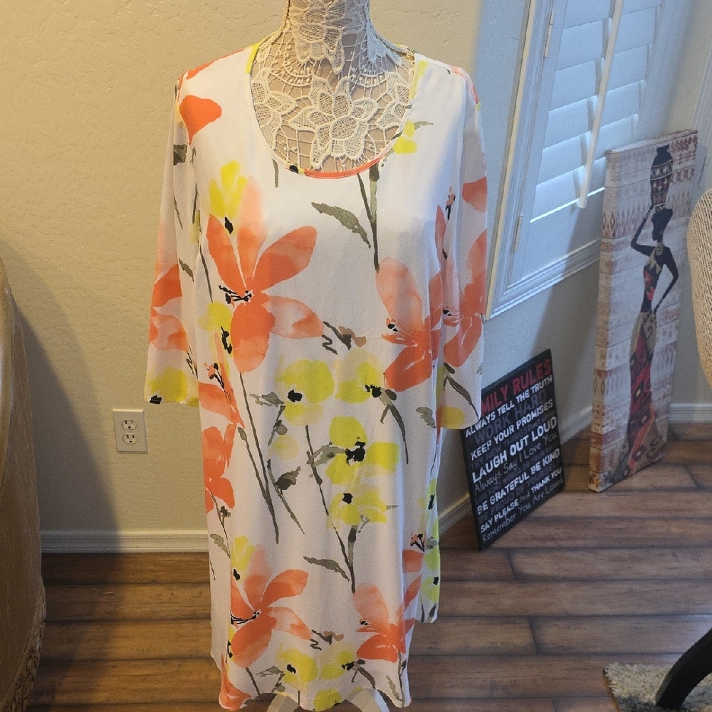 Lane Bryant Floral Dress - Orange and Yellow
